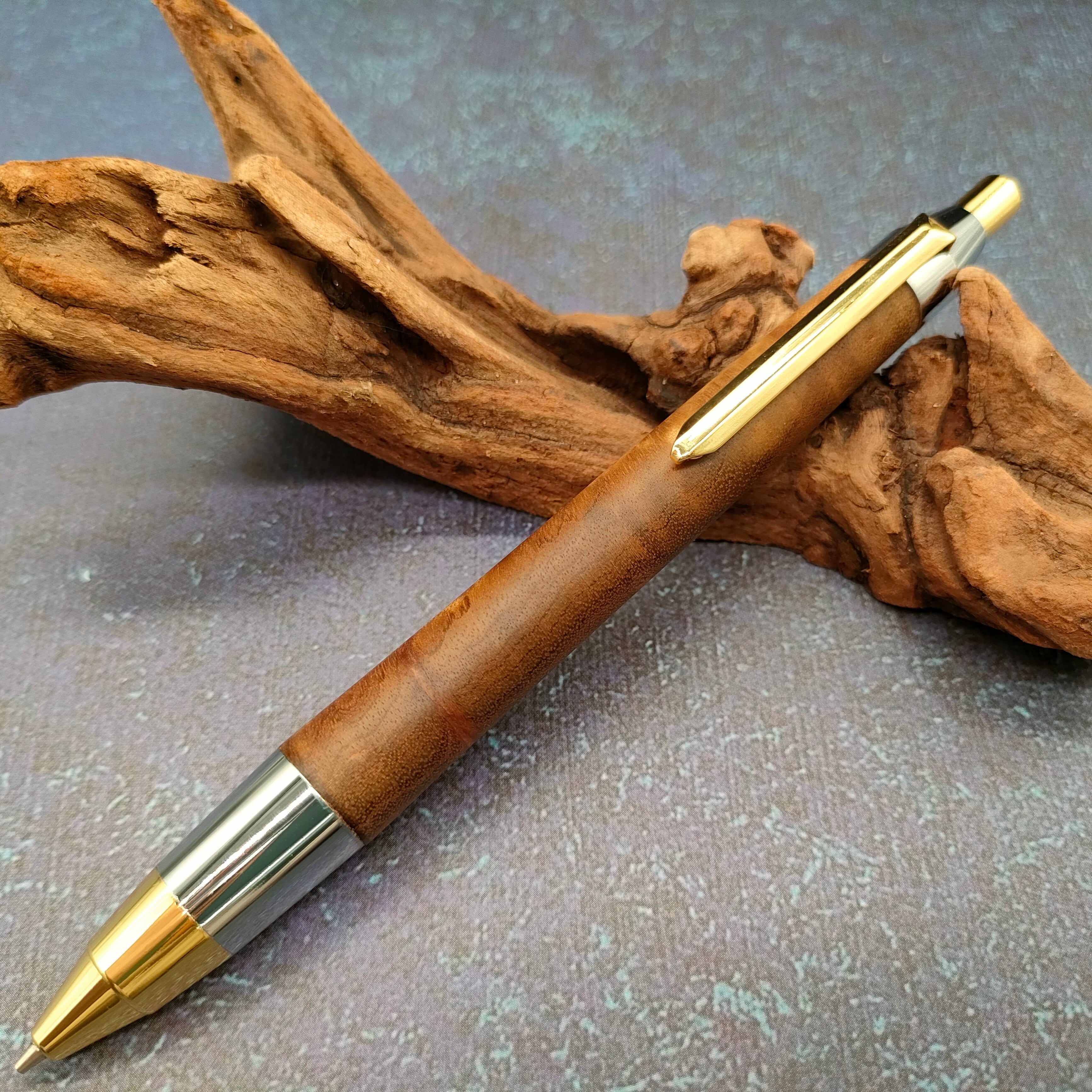 ZAWASOUオリジナル金具】木軸シャープペンシル マーブルウッド W35