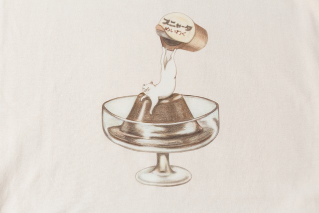 猫Tシャツ - スニャータ-【size:L】ベージュ t20