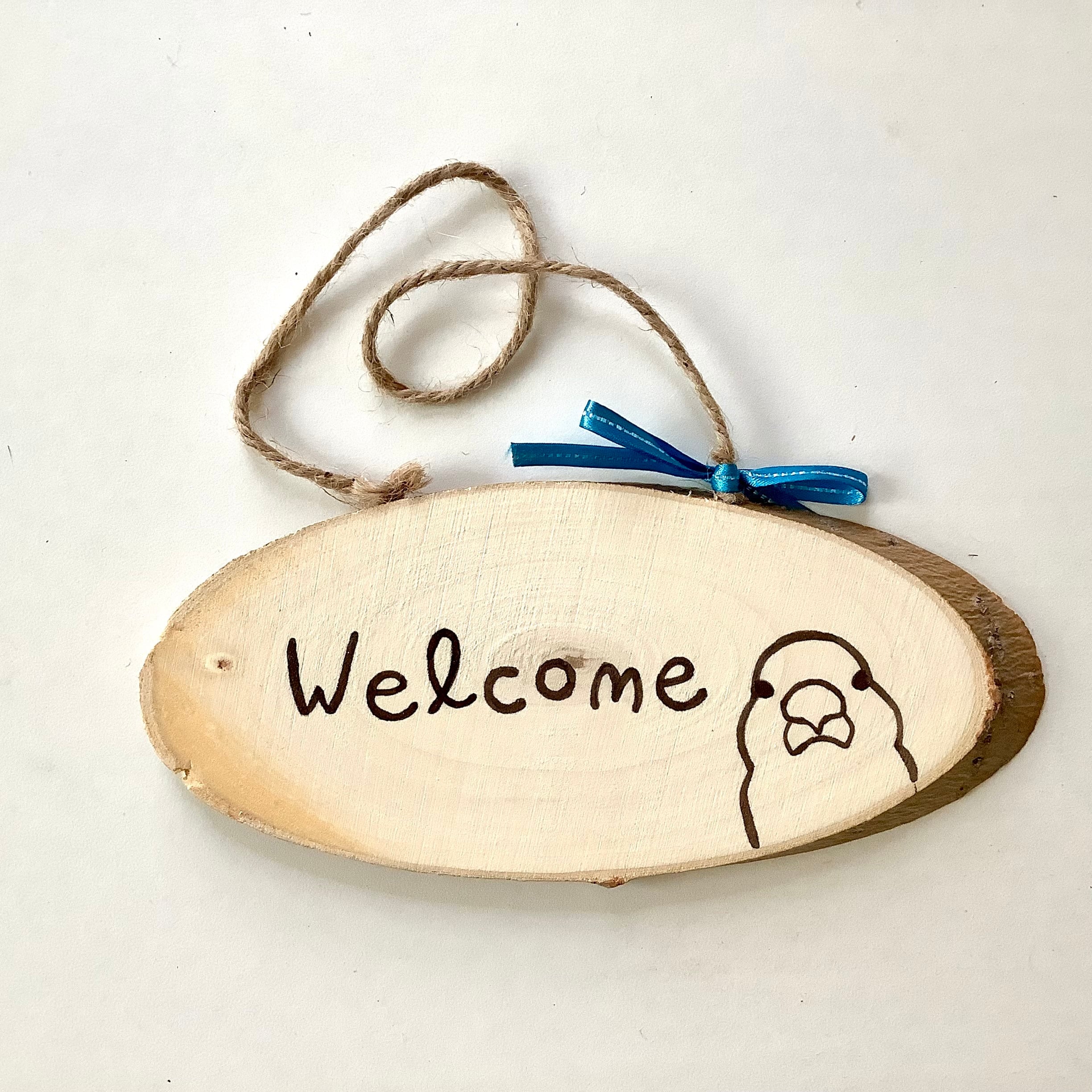 999円！★ドアプレート ハンドメイド★ 放鳥中 ドアプレート welcome ハンドメイド ／文鳥 | 動物の雑貨屋さん