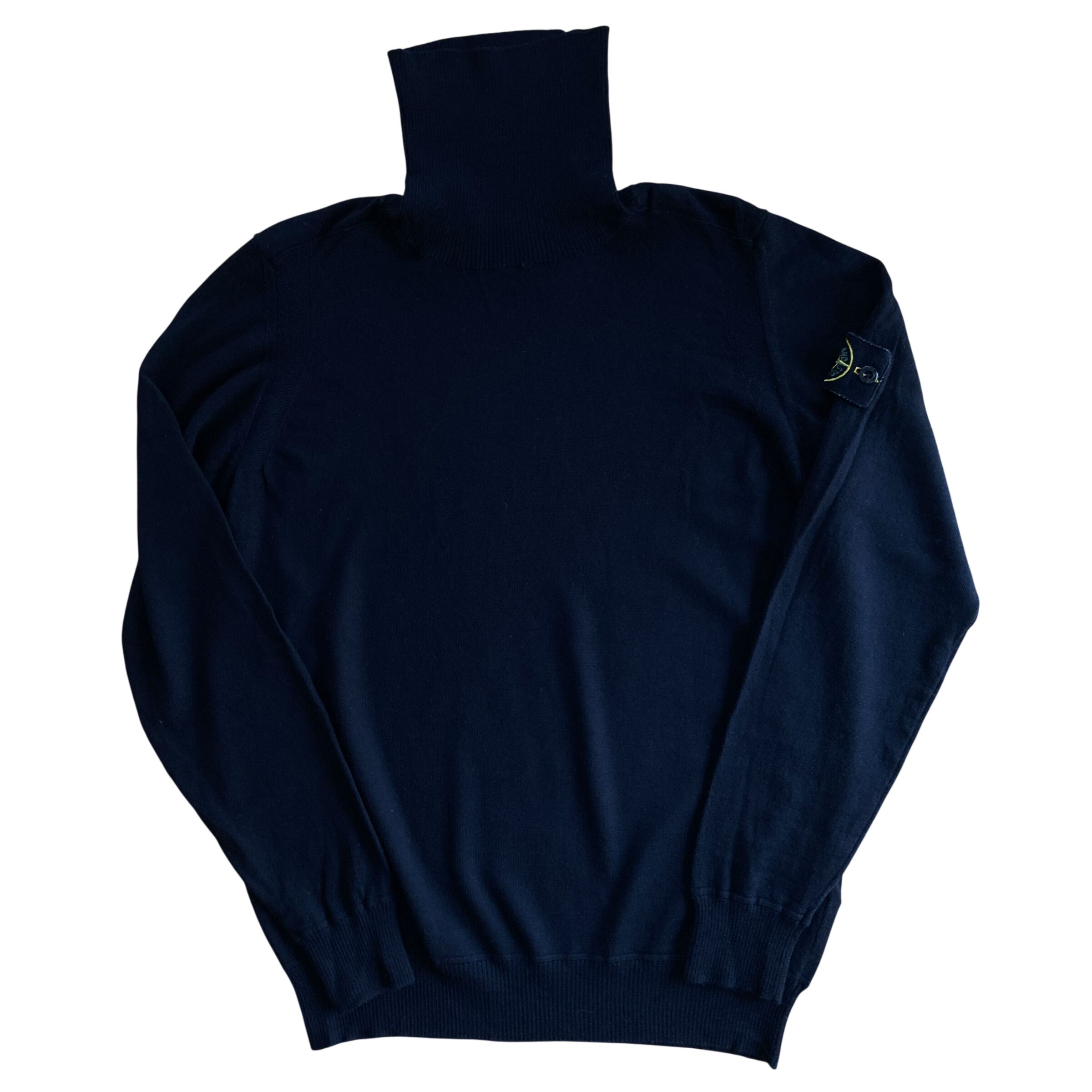 STONE ISLAND ワッペンニット M ネイビー コットンニット | ranaselect