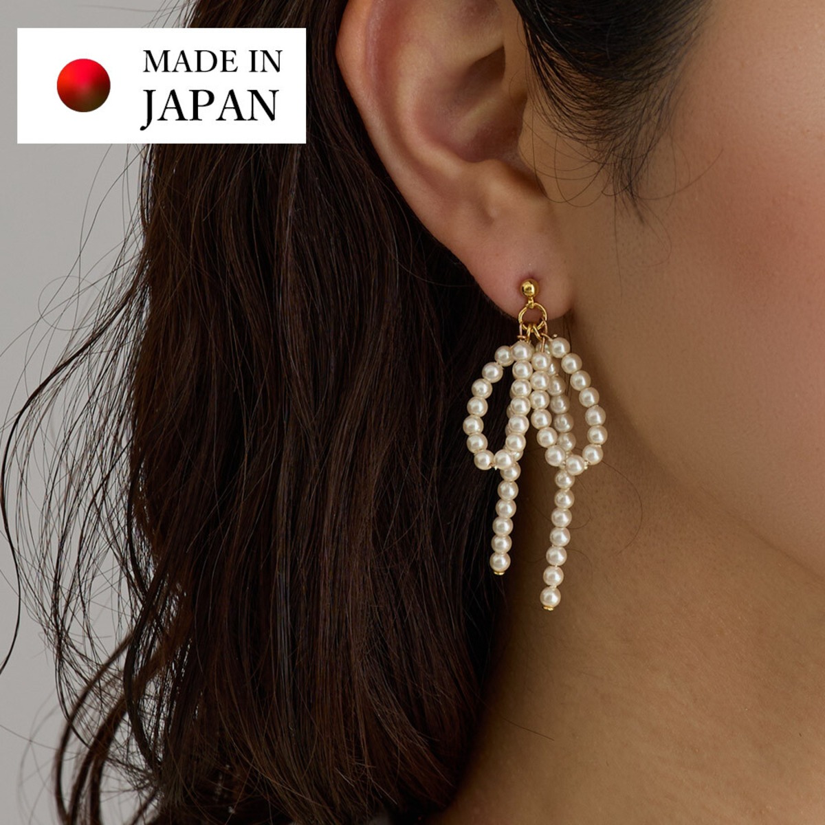 ミニパールを使用したリボンピアス♪ | 日本橋こまち堂