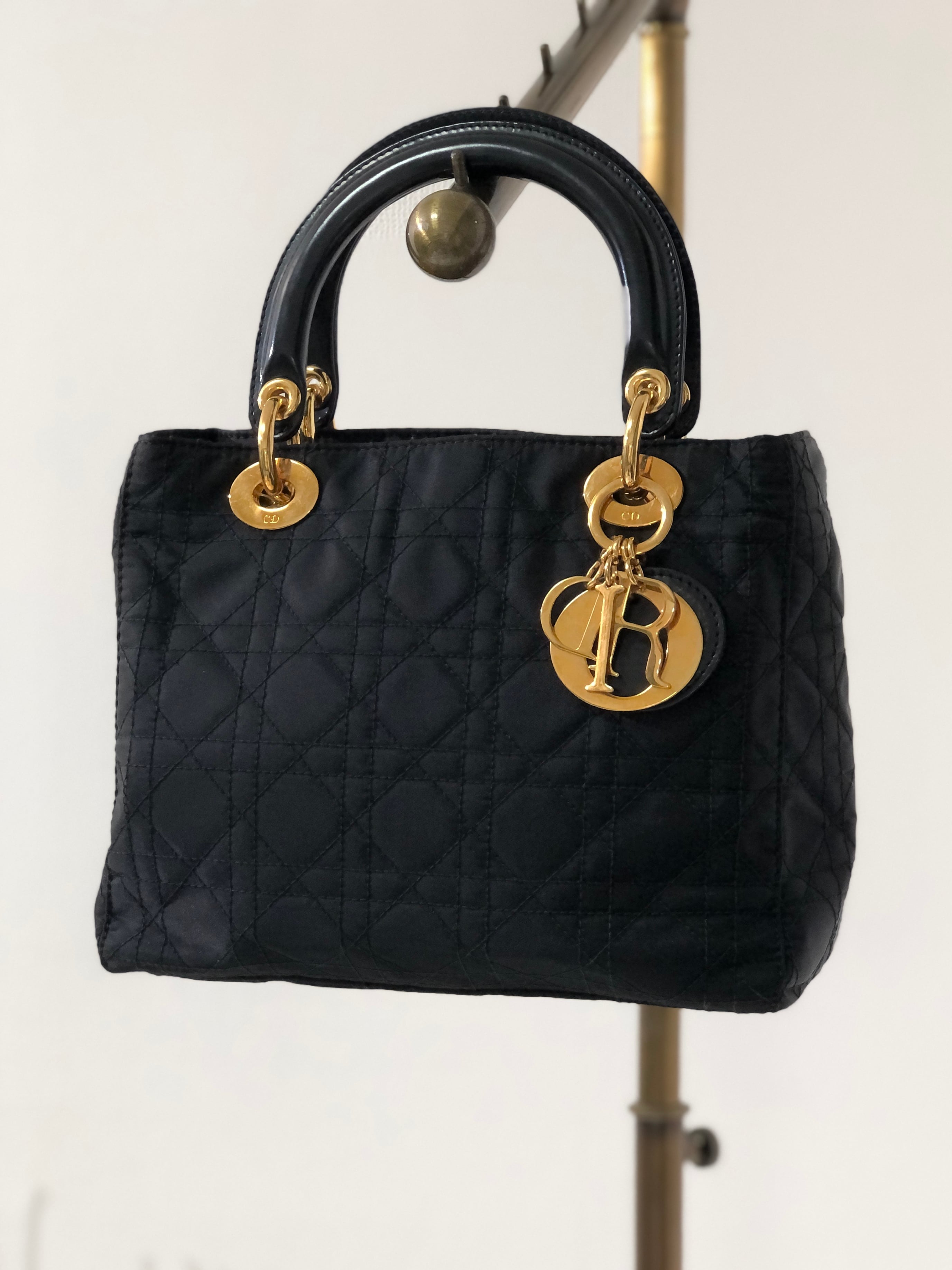 Christian Dior ディオール レディディオール カナージュ エナメルレザー 2way ショルダーバッグ ブラック vintage  ヴィンテージ オールド f6njne | VintageShop solo powered by BASE