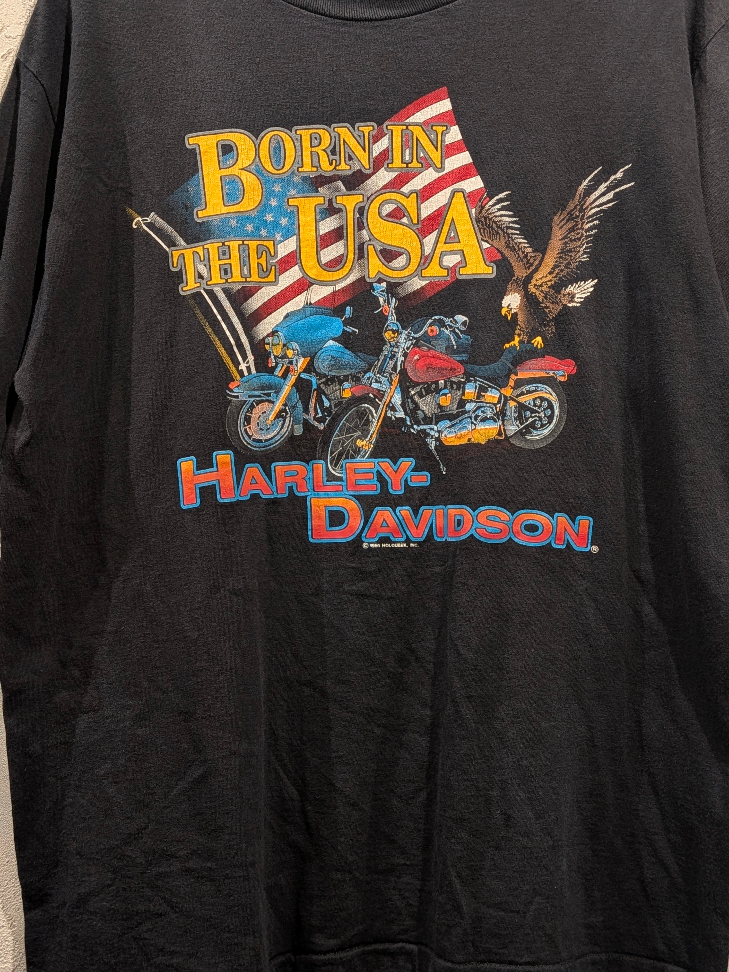 90s】Harley-Davidson ハーレーダビッドソン BORN IN THE USA Tシャツ