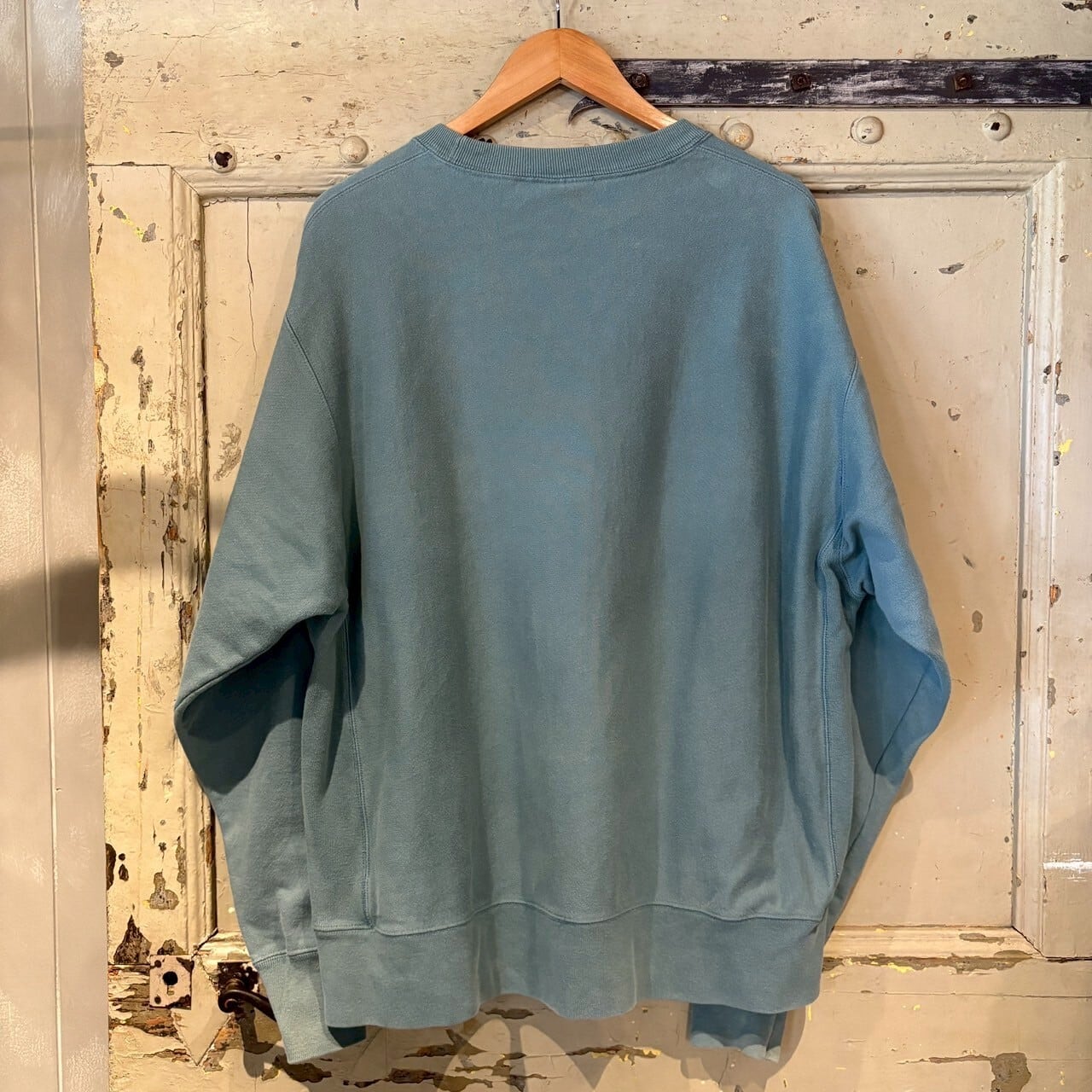 【古着】Champion REVERSE WEAVE ヴィンテージ　Lサイズ Champion REVERSE WEAVE スウェット ワンポイント くすみカラー 緑
