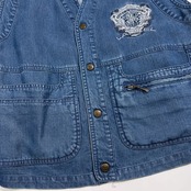 LANCEL ランセル テンセル100% ダンガリー デニム セットアップ ベスト & パンツ M(上) 30インチ(下) /日本製/メンズ