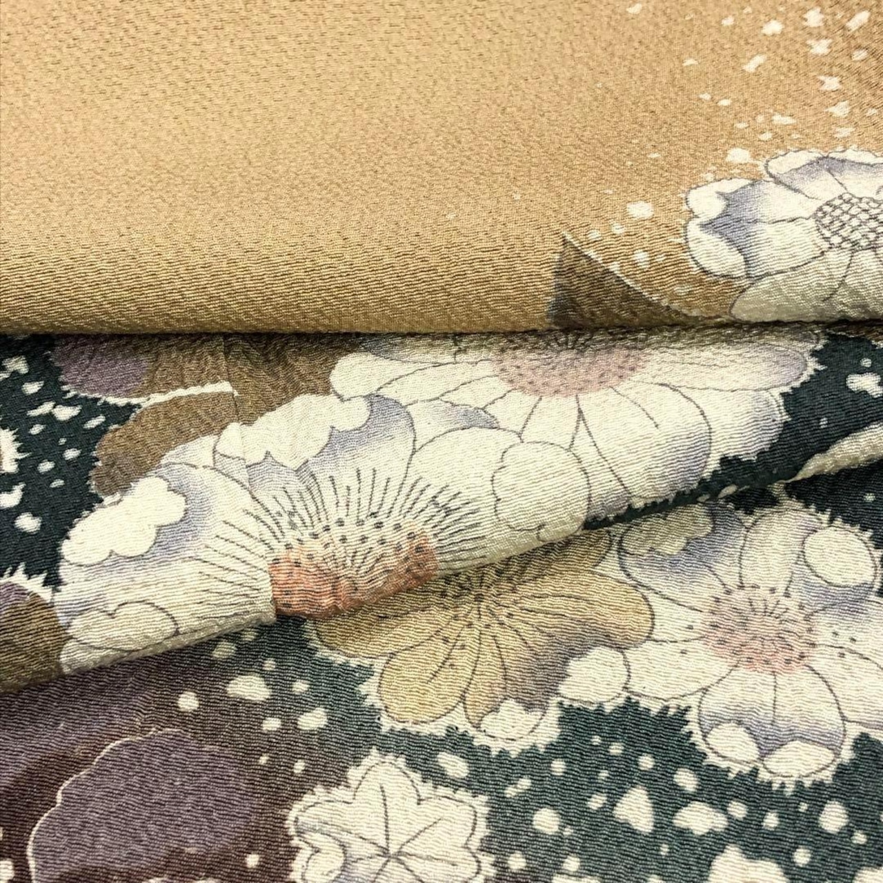 訪問着 翠山工房 美しい辻が花絞り 暈し 楊梅色 トールサイズ K-3469  