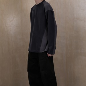 コントラストカラーワッフルロングTシャツ　0812