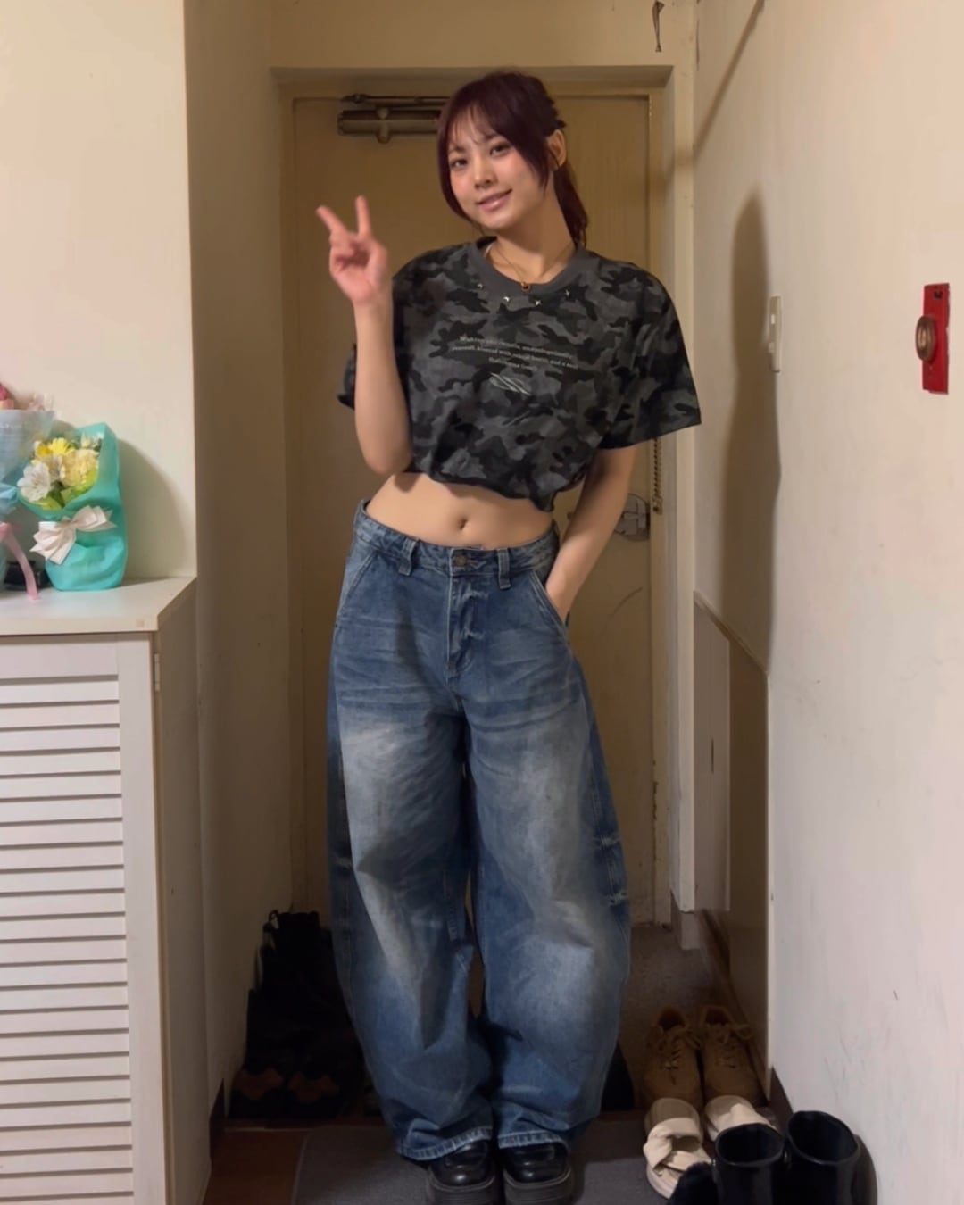 ワイドデザインデニム el1433 | elev fashion store