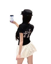ホットダイヤモンドクロスTシャツ(WT00004)