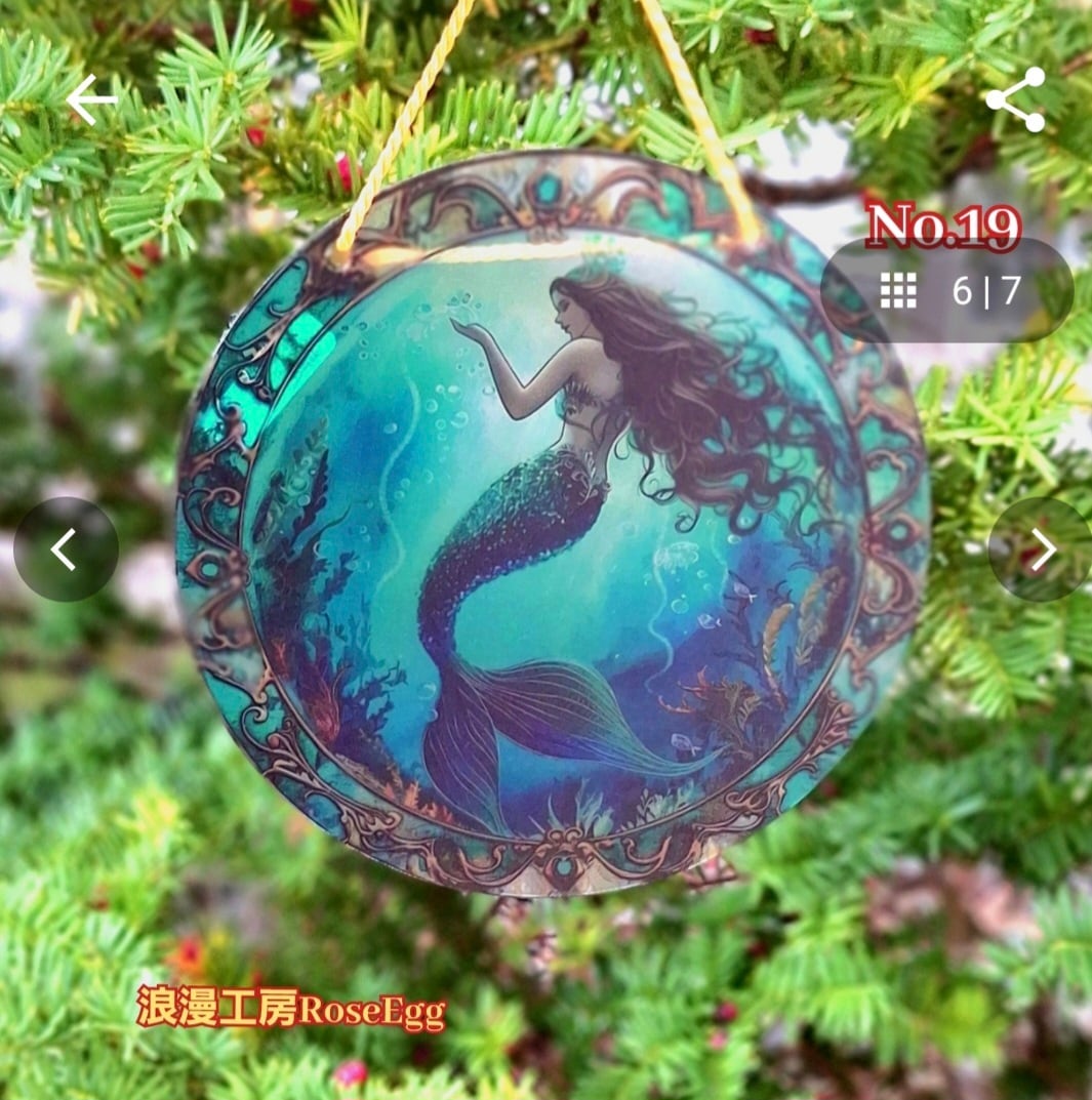 人魚 妖精 精霊 「両面」マーメイド サンキャッチャー ☆ ステンド