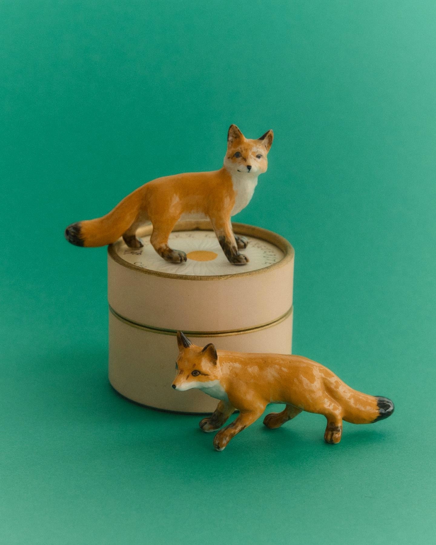 【ミニチュア陶器】Fox~2匹セット~
