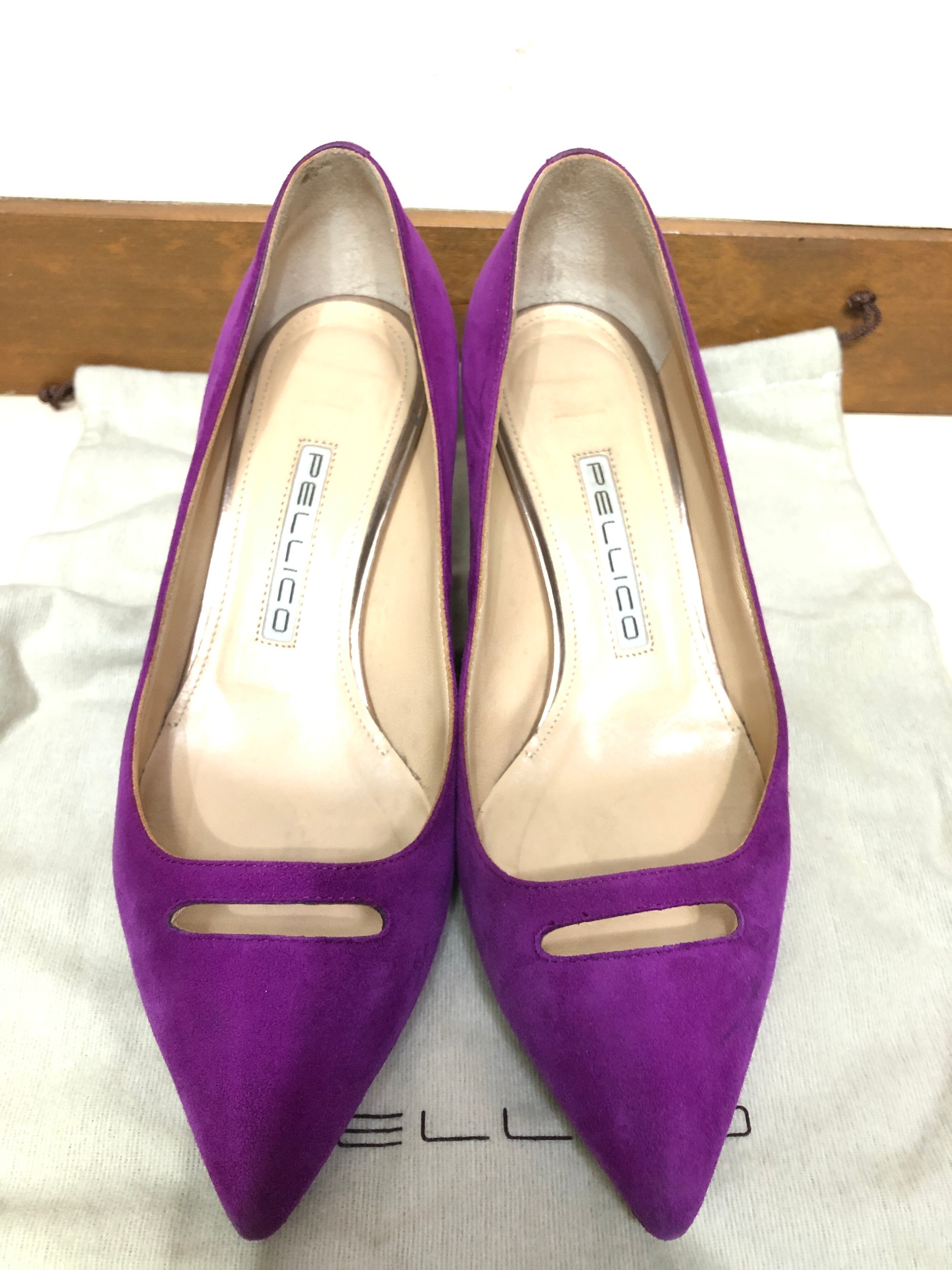 050591○ PELLICO ペリーコ スエード ヒール パンプス