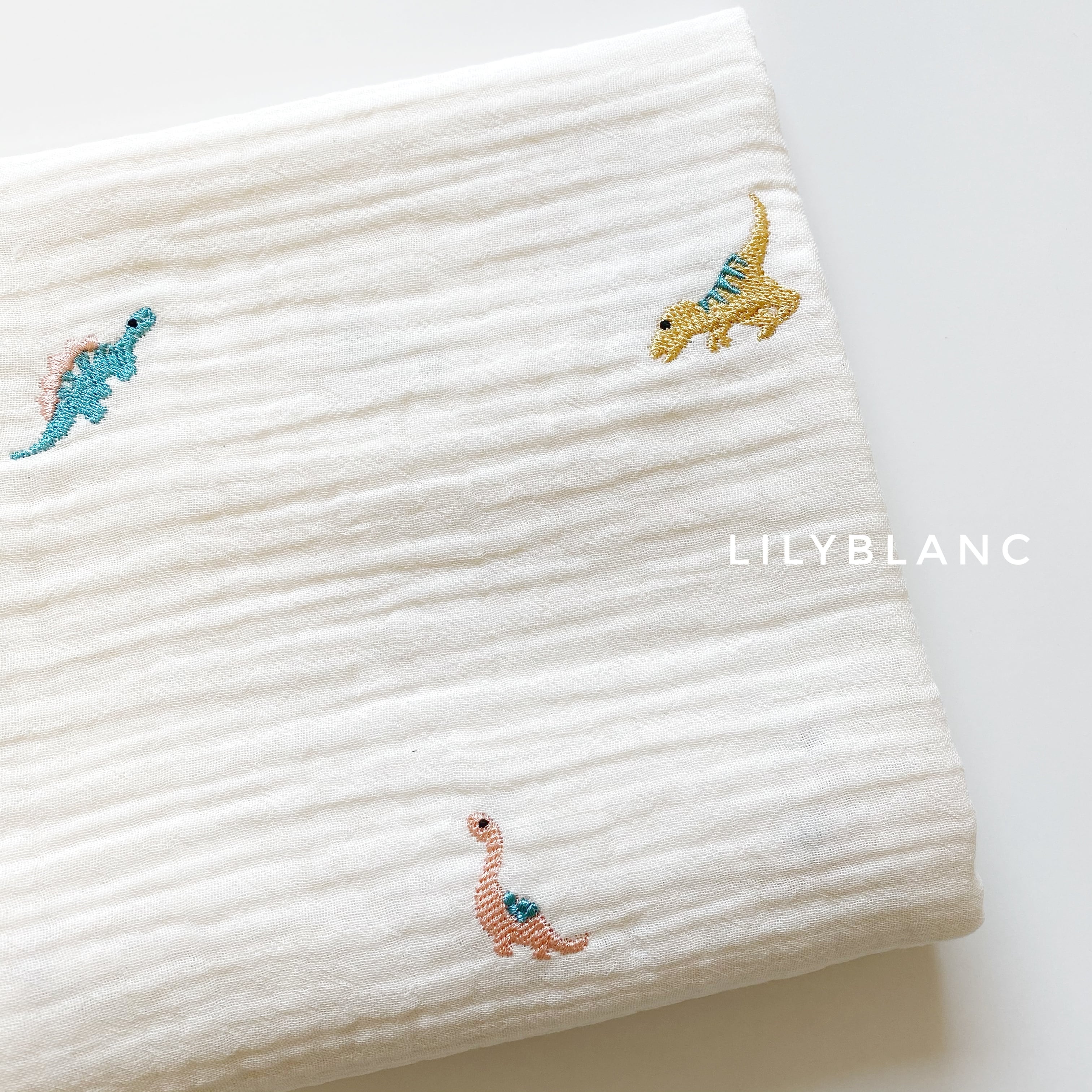 恐竜刺繍3重ガーゼブランケットSサイズ | イブル&Baby Fabric