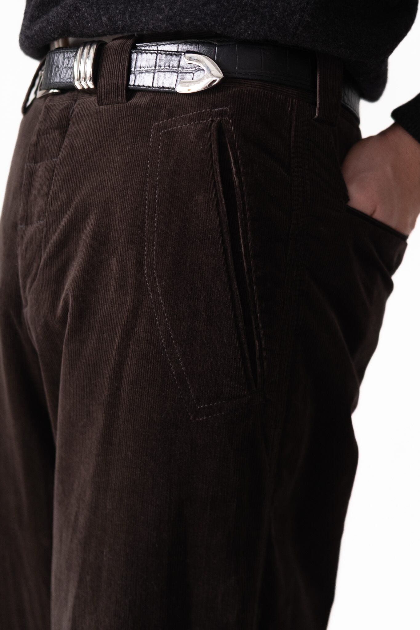Early 2000's] “HERMÈS” Wide-Cut Stretch Corduroy Trousers — 98