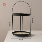 2段 メタル ラック 持ち手付き 収納 スタンド アフタヌーンティー スタイル 円形 トレイ スキンケア 化粧品 整理 おしゃれ モダン インテリア 小物入れ 卓上収納