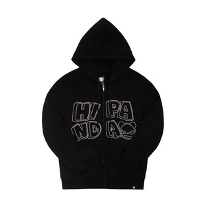 送料無料 【HIPANDA ハイパンダ】メンズ ラインストーン ジップアップ フーディー スウェット MEN'S ZIP-UP HOODIE SWEAT SHIRT / WHITE・BLACK