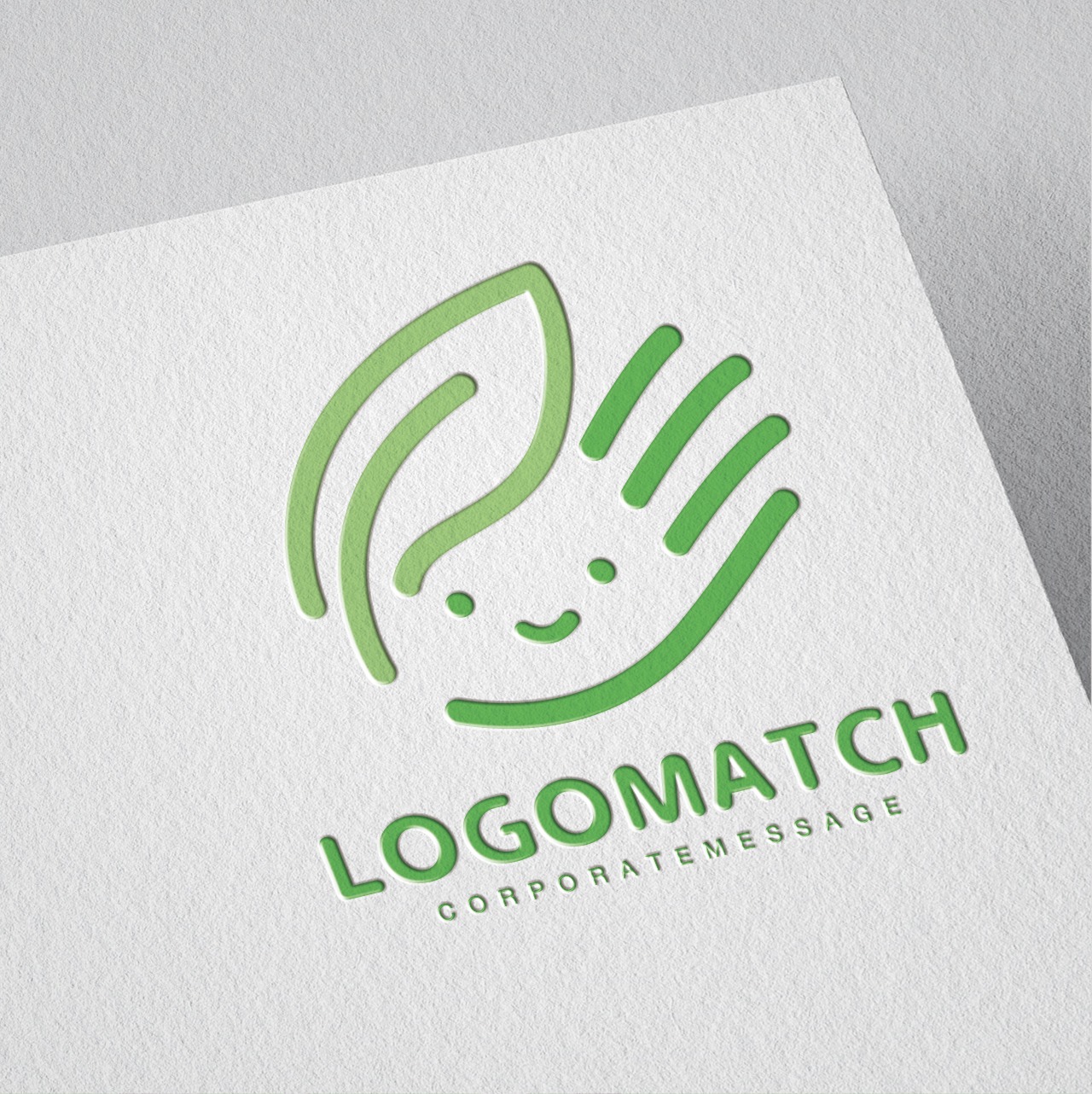 寄り添う手と葉くんのロゴ