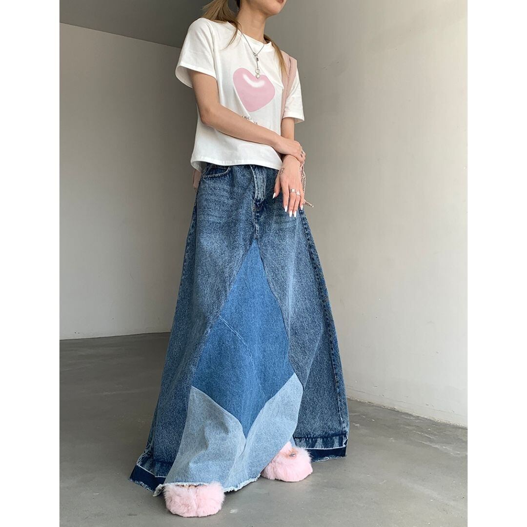 patchwork denim skirt | MAYC