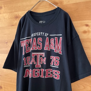 【Russell】カレッジ テキサスA&M大学 プリント Tシャツ XL ビッグサイズ アメリカンフットボール AGGIES US古着