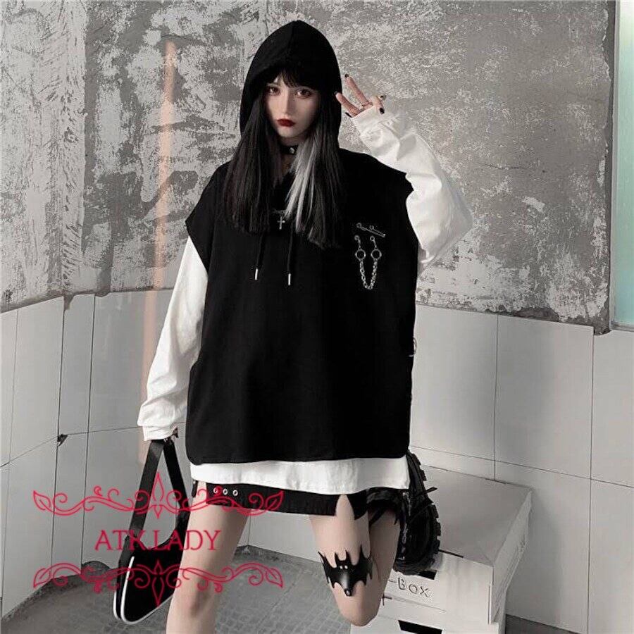 ATK.LADY】C55 ビック サイズ bigsize ホワイト ブラック フード