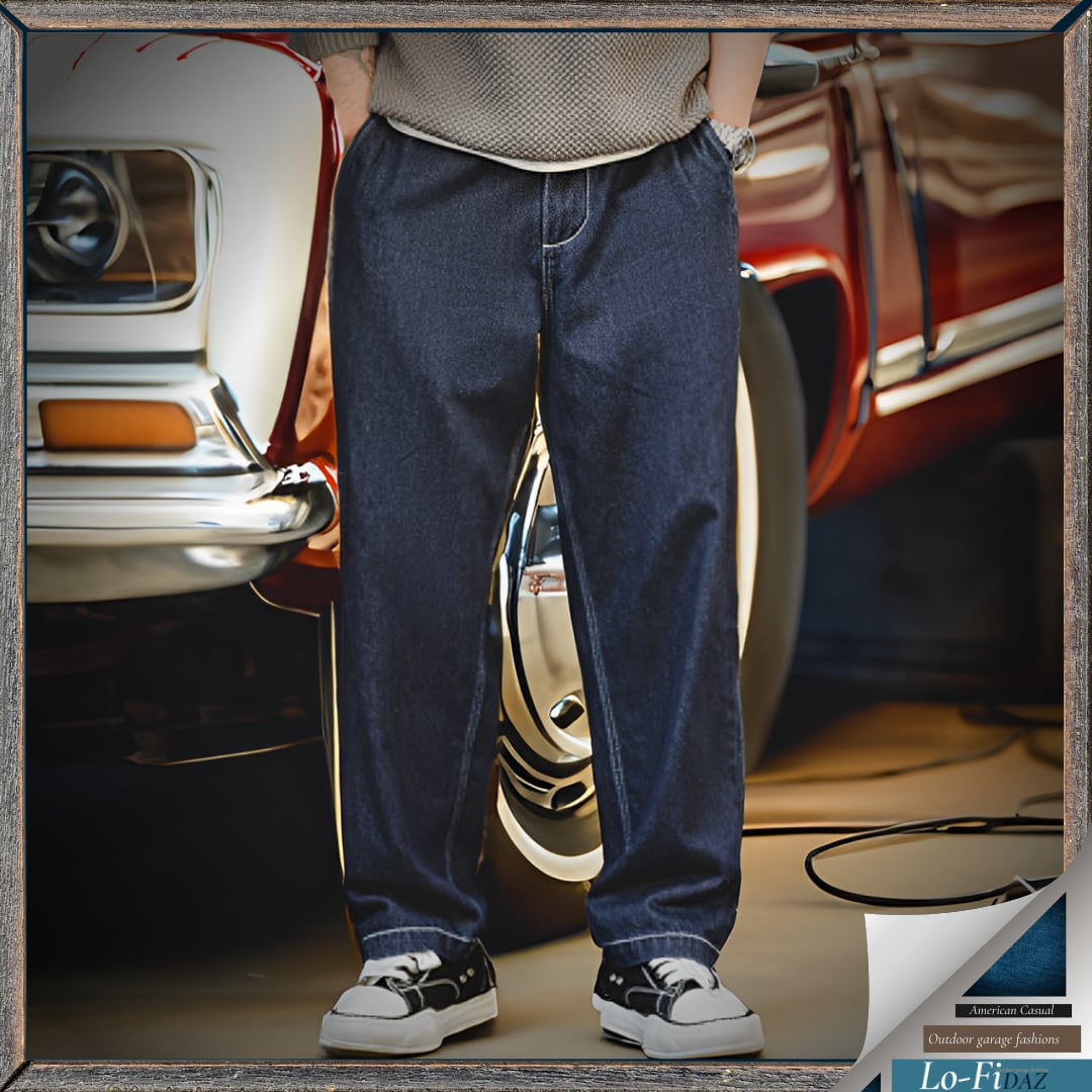 レトロウォッシュ ダークストレートジーンズ 20314