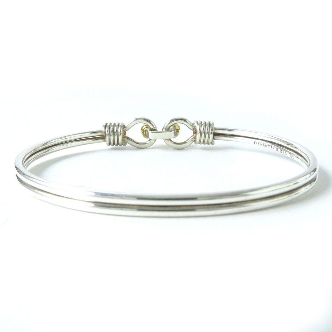 美品△TIFFANY＆Co. ティファニー SV925×750 ダブルフック バングル 
