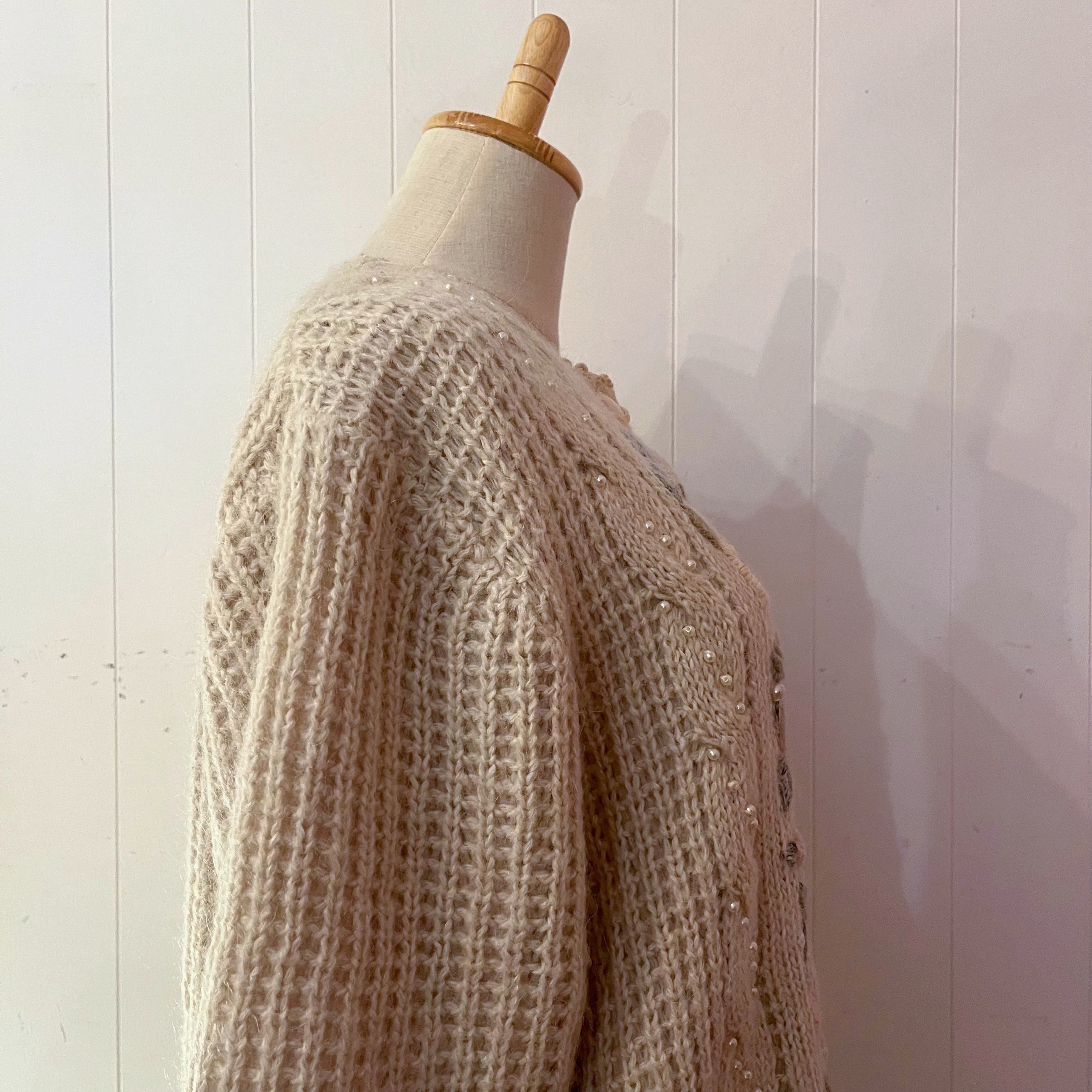 pastel flower embroidery cardigan