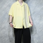 switching design silk open collar shirt