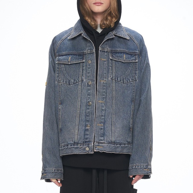 [OVERR] ESSAY.2 BELT WASHING DENIM JACKET 正規品 韓国 ブランド ジャケット