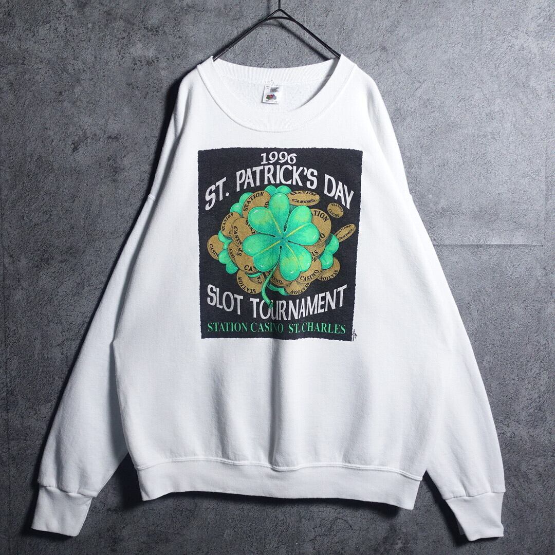 90s “FRUIT OF THE ROOM” White Clover Casino Design Sweat