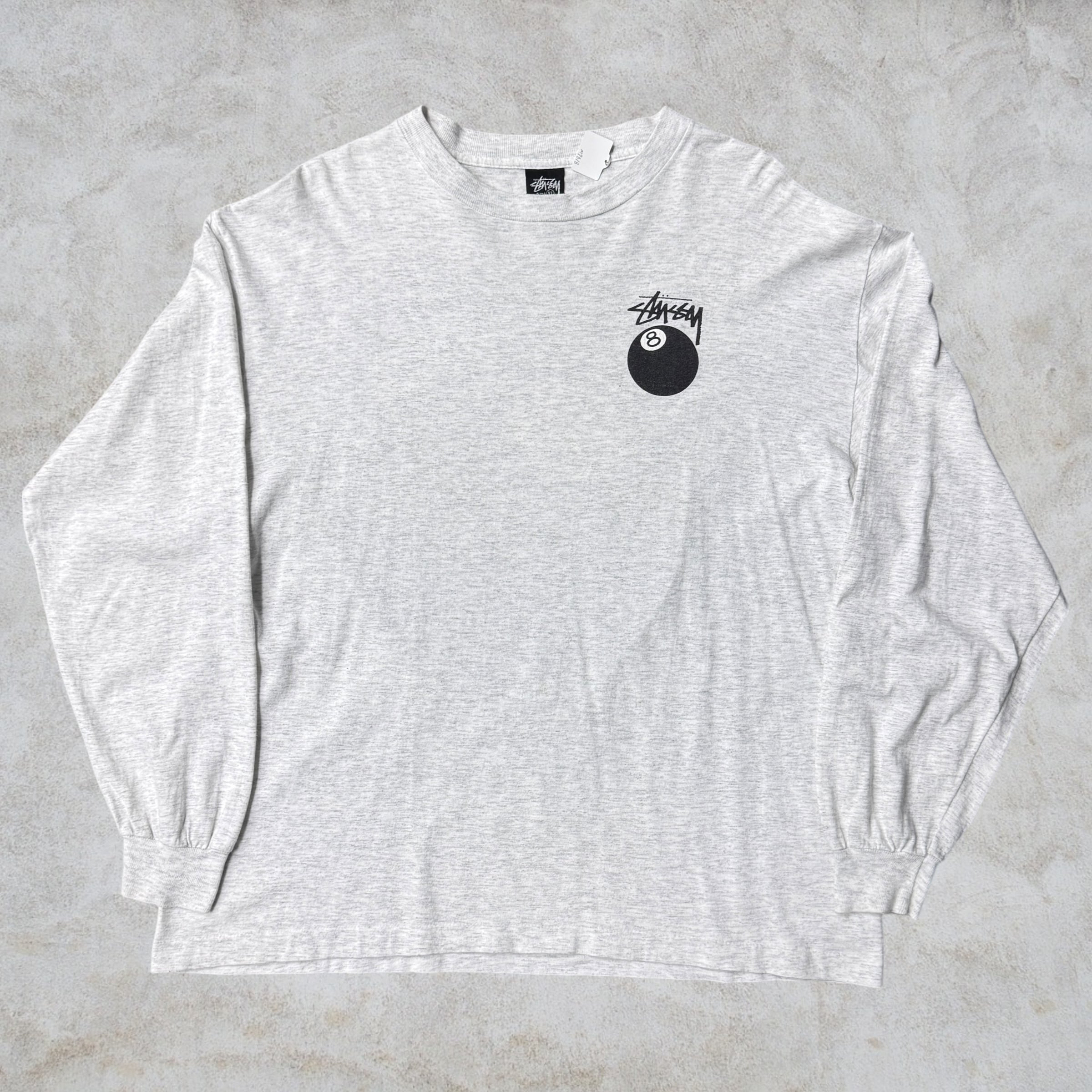 【希少、USA製】oldstussy 80s 90s 8ボール　ロンT　白　Ｌ Special!!】80's~90's old stussy “8 ball” Long Sleeve Tee “黒タグ