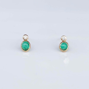 One n' Only / Emerald Diamond Pierced Earring (CE014-EM)