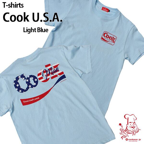 Cookman T-shirts Cook U.S.A. LightBlue クックマン Tシャツ クック USA ライトブルー UNISEX 男女兼用 アメリカ