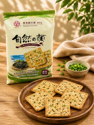 自然の顔　葱クラッカーオリジナル海苔味（海苔蔬菜蘇打餅）80g