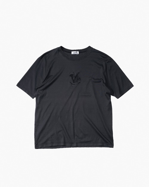 [1990's] “Hermès PARIS” Embroidery Cotton T-Shirt (Made in Italy)