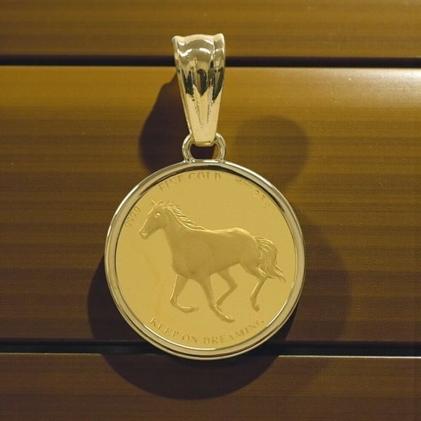 18金×24金】純金PAMホースペンダント ネックレス 金貨 K18 K24