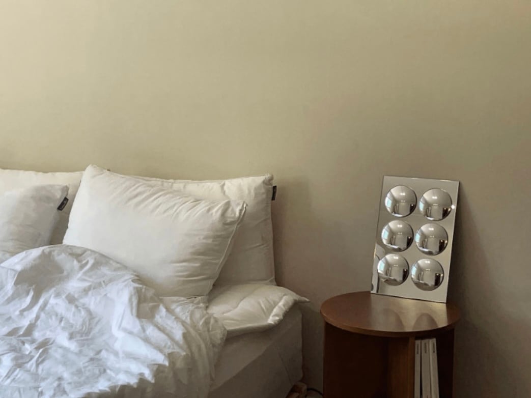 midcentury mirror / ミッドセンチュリー ミラー シルバー オブジェ