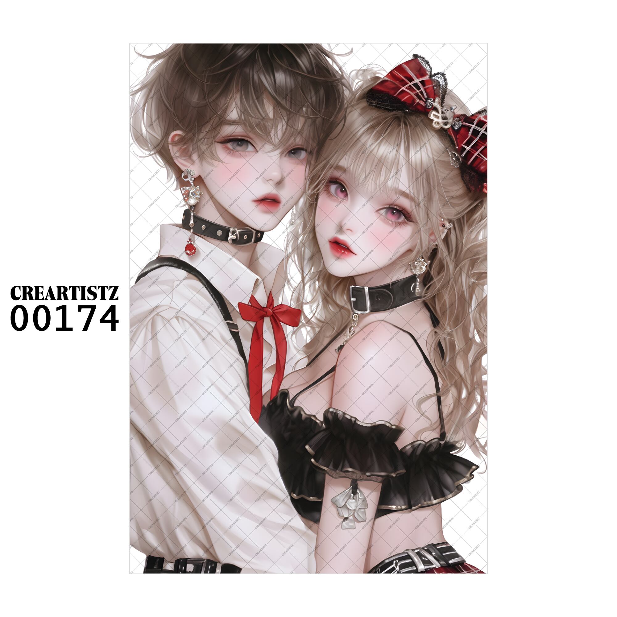 00174 ガール キュート オリジナル ペーパー/ステッカー 4枚セット CREARTISTZ