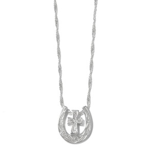 Hawaiian horseshoe cross necklace（シルバー）