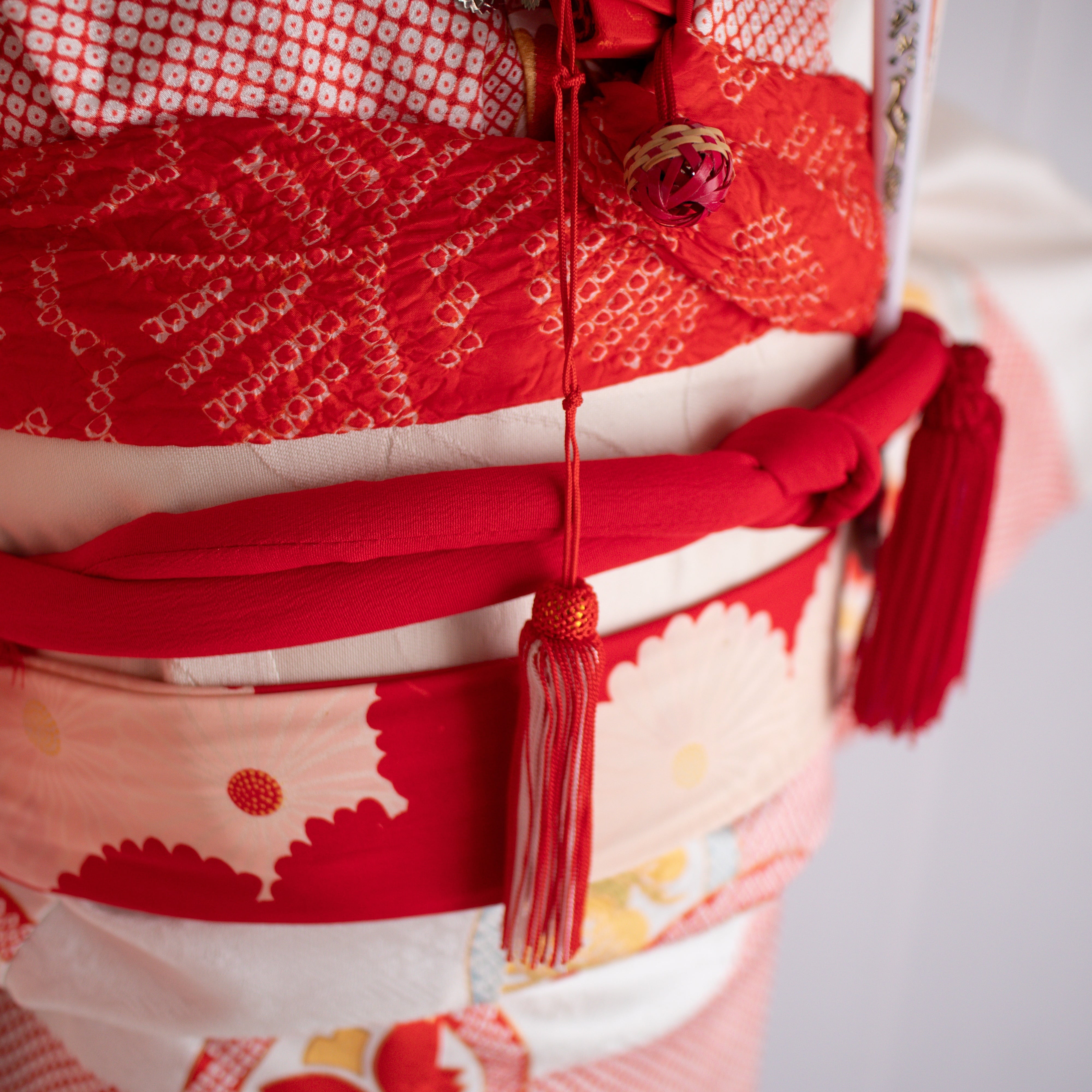 女の子帯style『鹿の子絞りと花紋』/S7002(対応身長目安 約118㎝〜130㎝)