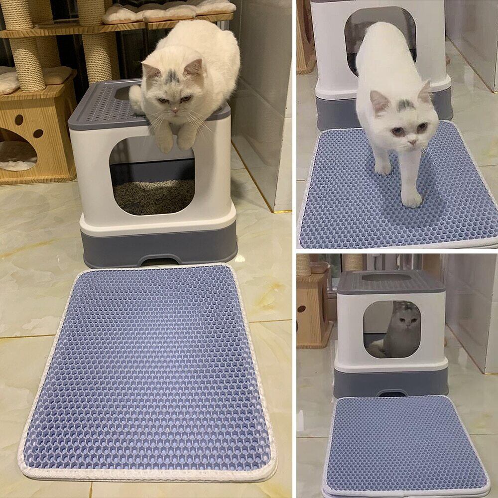 猫 トイレマット 飛び散り 滑り止めシール ライトグレー ペット 2個セット 猫 トイレマット 飛び散り 滑り止めシール ライトグレー ペット 2個