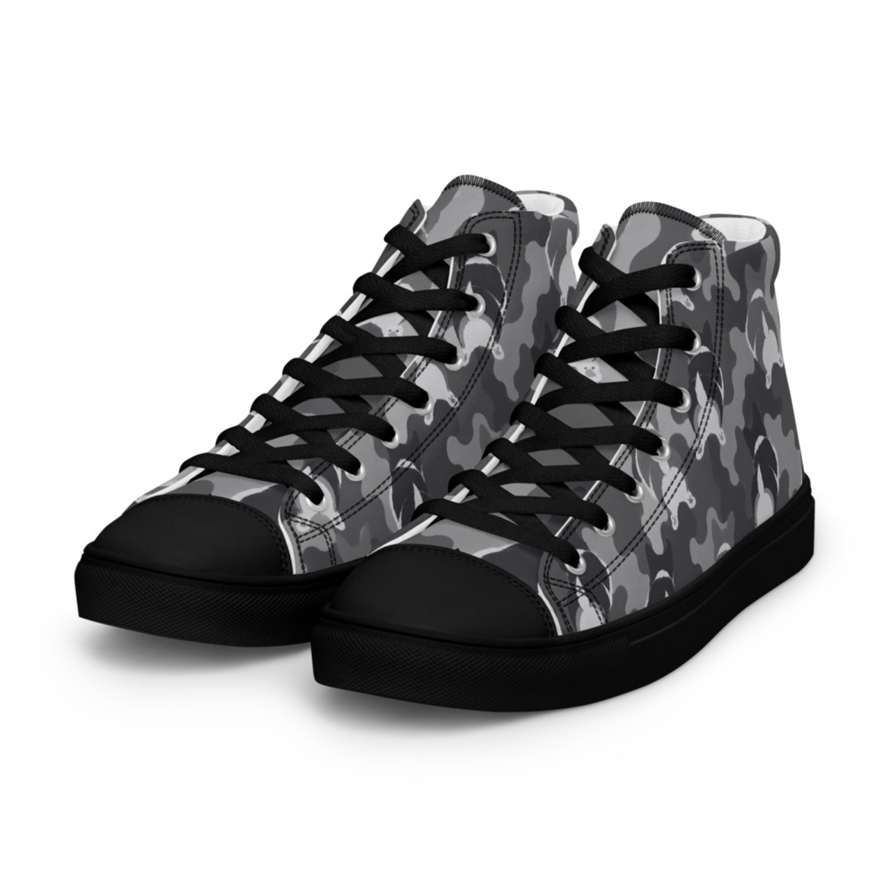 WIGGLE CAMO monochrome High-Top Sneakers(Men’s)  [S0004]
