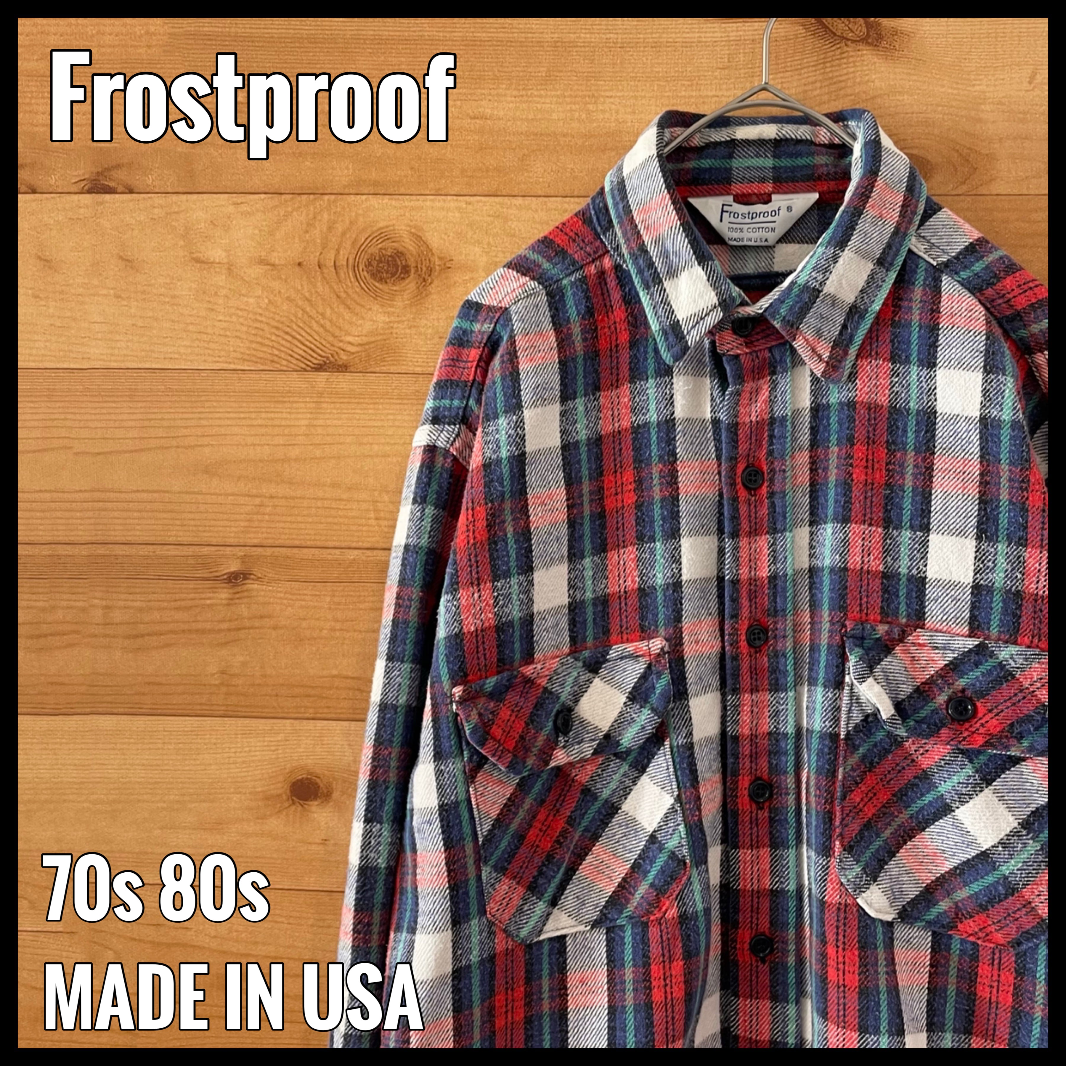 Frostproof】70s 80s USA製 ネルシャツ 長袖シャツ チェック