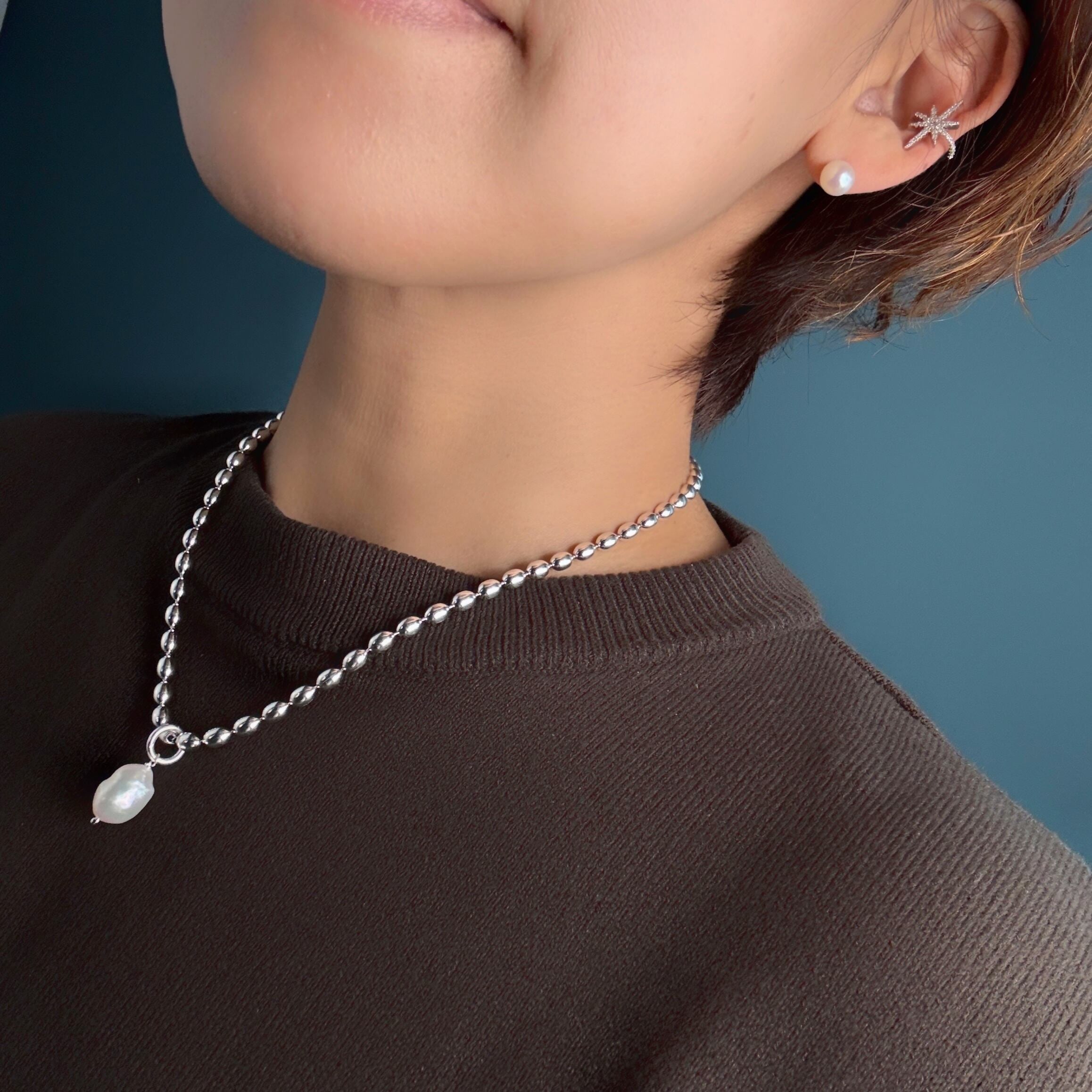 Lagoon Original 大粒 バロックパール ペンダント with BIGライス