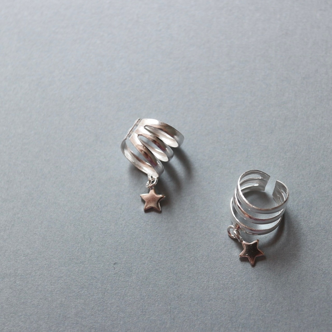 ミニ星シルバーイヤーカフ