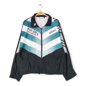 90s アディダス ヴィンテージナイロンジャケット ユーロ物 イスラエル ドルマンスリーブ ウィンゲート研究所 adidas メンズL相当 古着 @CK0225