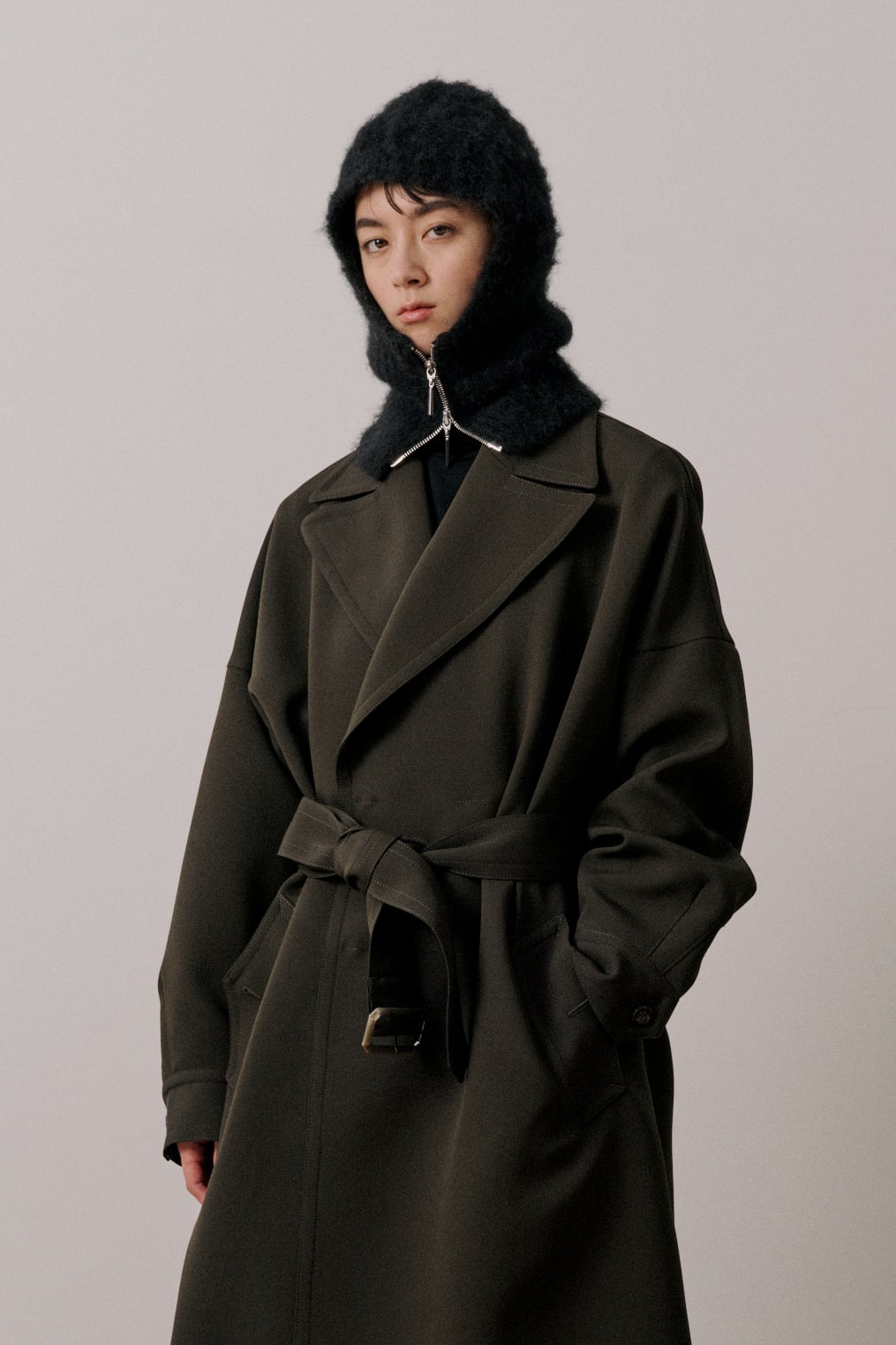 エムプルミエブラック アルパカシャギーコート ★新品★ 黒 定価49,500円 大人のワードローブに加えたい！上質なピュアカシミアのコート | m-i-d