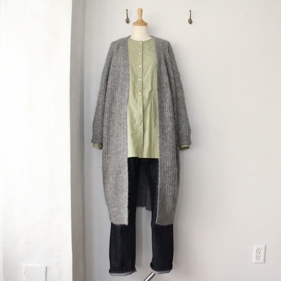 ichiAntiquités アルパカ混ニットロングカーディガン