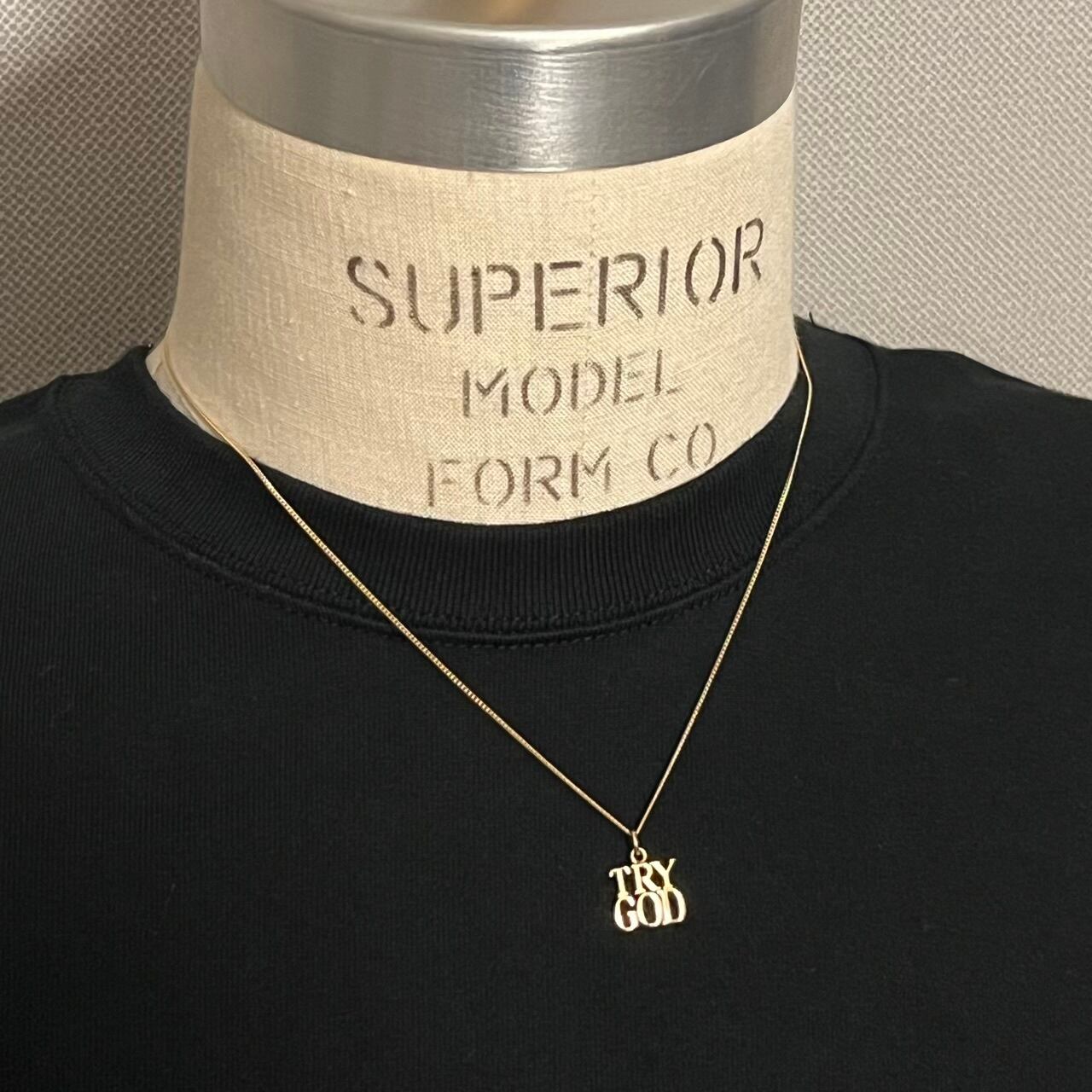 VINTAGE TIFFANY & CO. TRY GOD 14K Gold Charm Necklace