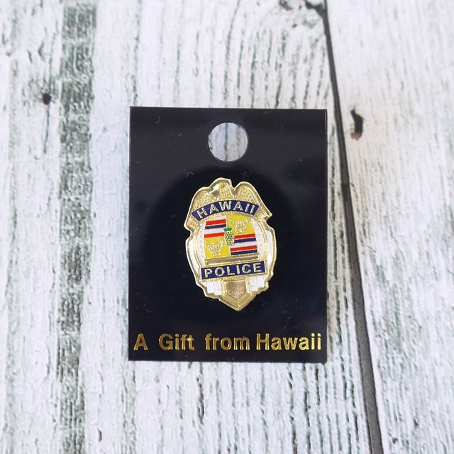 ★ハワイ直輸入★ハワイ警察 ピンバッジ／ハワイアン雑貨／ポリス風／パロディバッジ／レア／コレクション／ホノルルポリス／警察パロディ